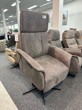 Fauteuil Justin met sta op, microvezel antraciet